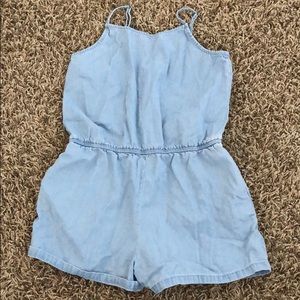 FOREVER 21 BLUE DENIM ROMPER STRETCH